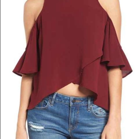 The Fifth Label Burgundy Cold Shoulder Top - XS - Picture 5 of 5